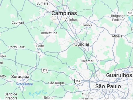 Mapa das regiões atendidas pela PointPool — Alphaville e Campinas