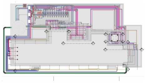 Planta do projeto de tubulação da piscina